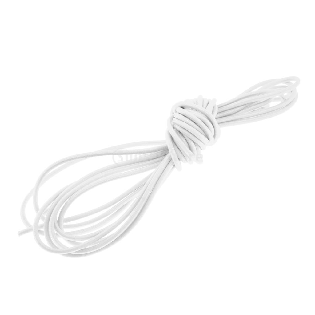 2mm Premium Marine Grade Elastic Bungee Rope Shock Cord Luggage Tie Down, Trailers, Boats, Roof Racks: White 5m