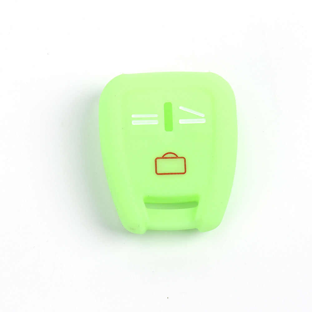 Silicone Auto Sleutel Cover Fob Skin Case Voor Opel Vectra C Astra Zafira Vectra B Fronton Tigra Omega Signum Frontera auto Styling: Luminous green