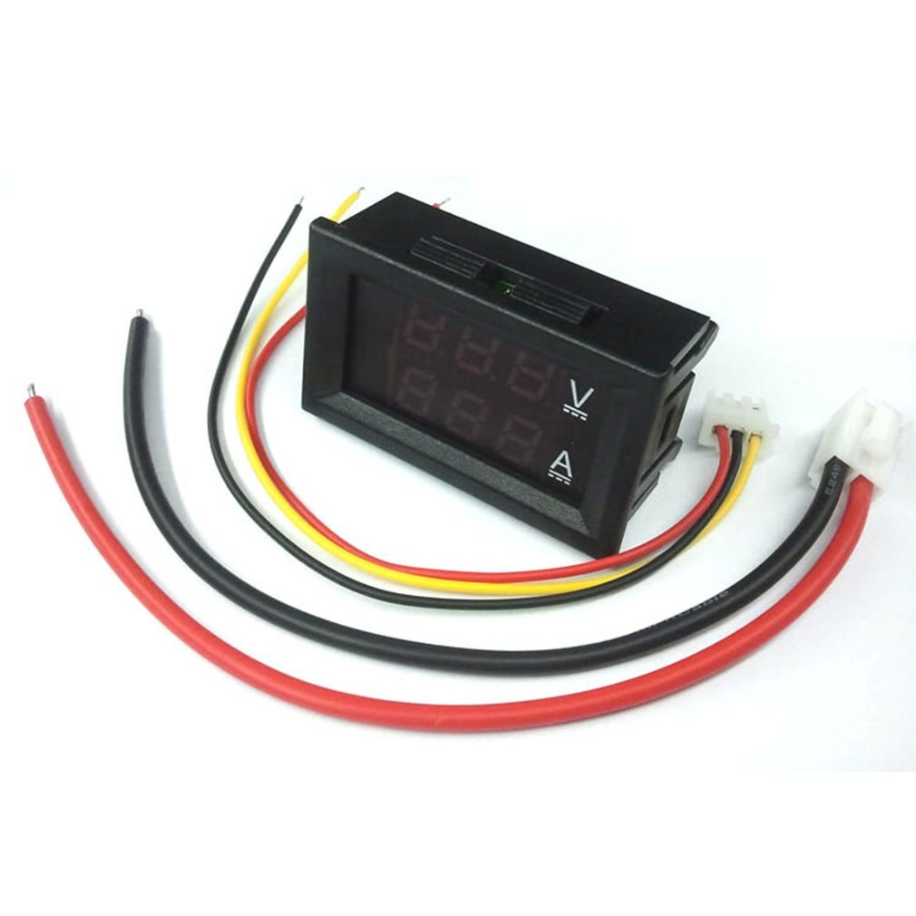 Amp Dual Digitale Led Voltage Meter DC100V 10A Voltmeter Amperemeter Blauw + Rood Display