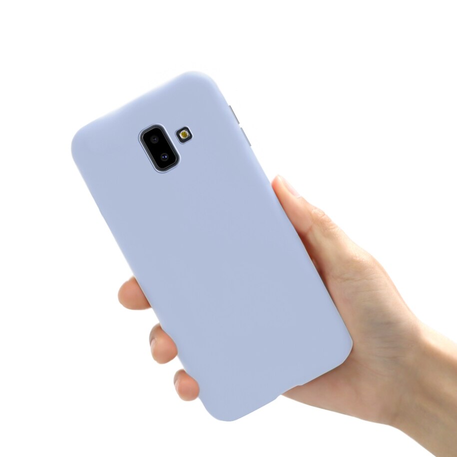 Etui na telefon do Samsung Galaxy J6 2018 okładka cukierki kolor dla Fundas Samsung J6 2018 J600F J6Plus J6 + J 6 Plus 2018 Case miękkie Capa: J6 Plus 2018 / Purple