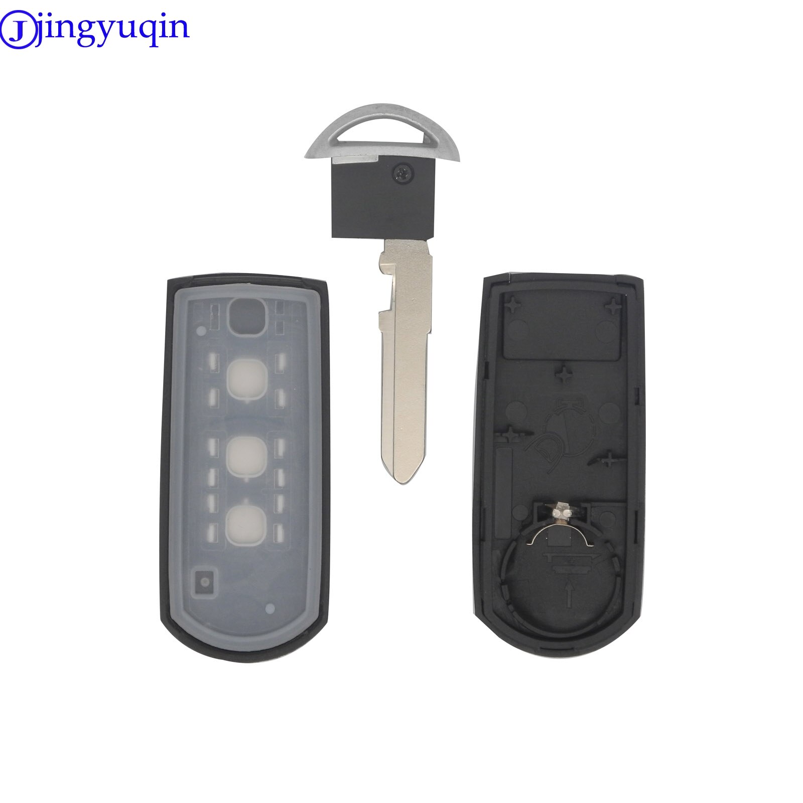 Jingyuqin 3- knops smart key behuizing voor mazda  m2 m3 m5 m6 cx-3 cx-5 demio axela premacy atenza auto afstandsbediening sleutelloze behuizing