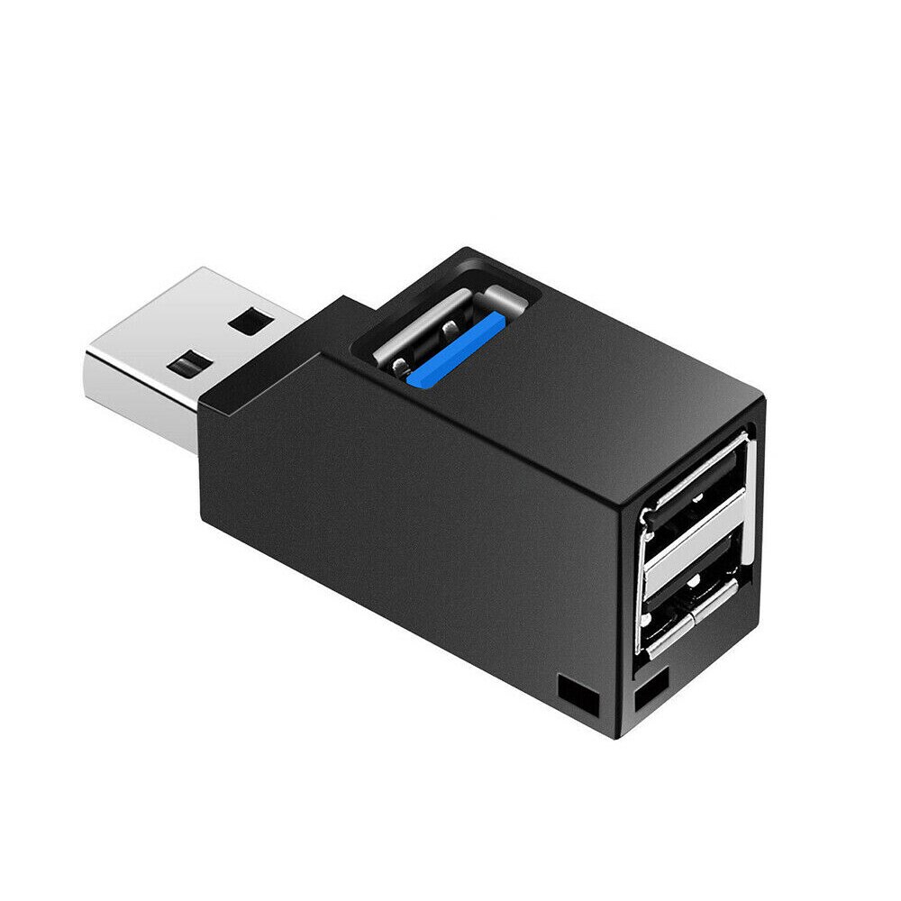 Tragbare Mini 3 Häfen USB 3,0 Hub Splitter hoch Geschwindigkeit Daten Transfer Splitter Kasten Adapter Für PC Laptop MacBook Profi Adapter: Schwarz