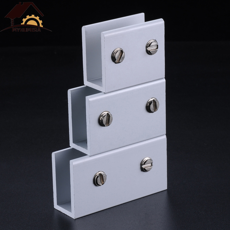 Myhomera 2 stk glass klemmer glass støtte for 5/8/10mm glassklemmer bord hyller holder hjørnestøtten klemme aluminium 6 størrelse