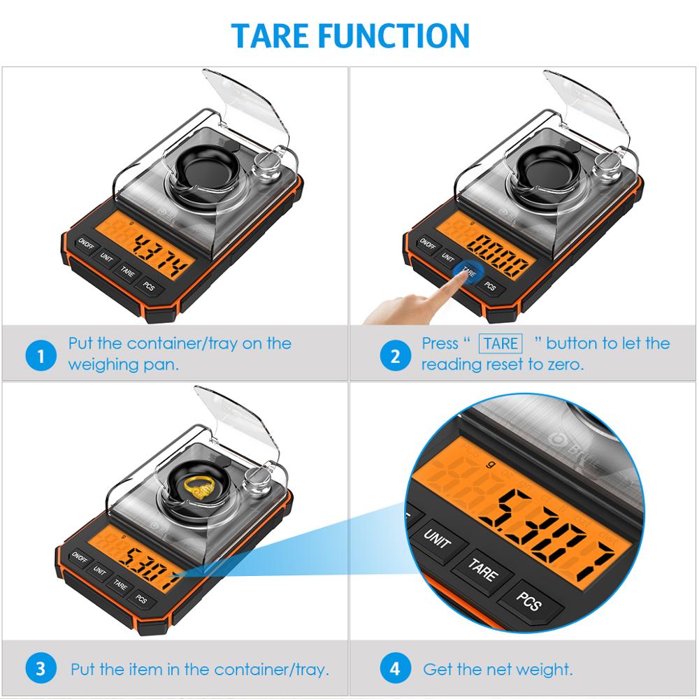 0.001g Digital Scale Portable Mini Scale Precise Graduation Pocket Scale Milligram 50g Calibration Weights Tweezer