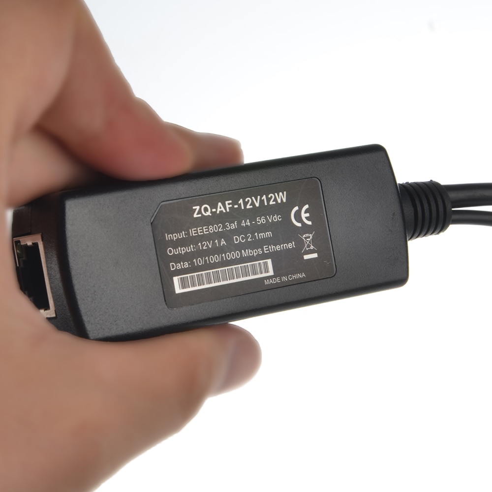 12 volt 12 watt gigabit poe splitter voor 12 volt voeding op afstand  to 100 meter: af -12 v 12w