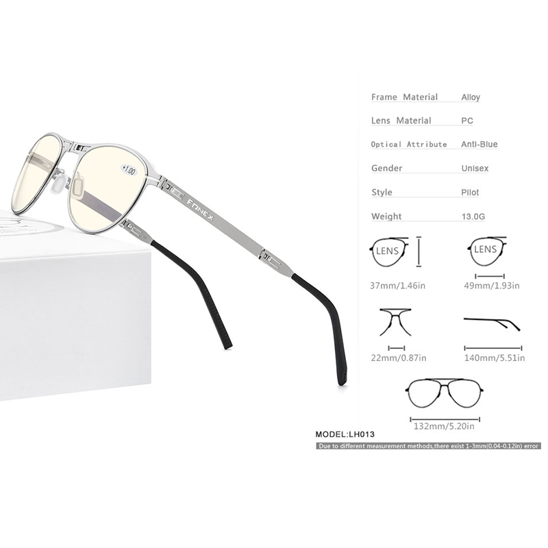 FONEX Anti Blauw Blokkeren Vouwen Leesbril Mannen Vrouwen Presbyopie Verziendheid Dioptrie Schroefloos Opvouwbare Brillen LH013