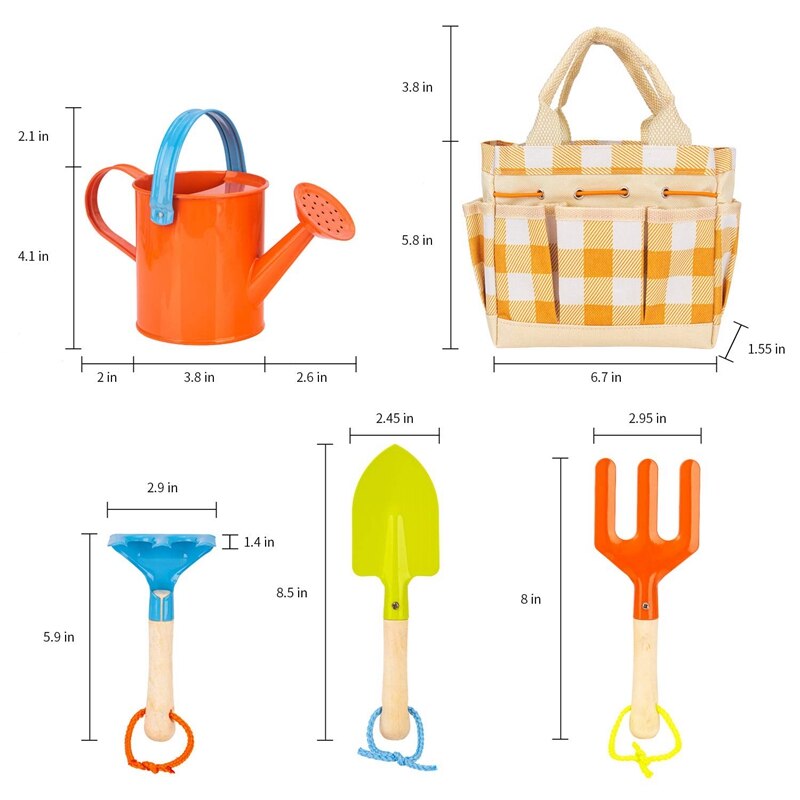 Kinderen Tuingereedschap Set 5 Pcs Kids Tuin Gereedschap Speelgoed Waaronder Gieter Schop Hark Troffel Handschoen Tuin Teen Zak