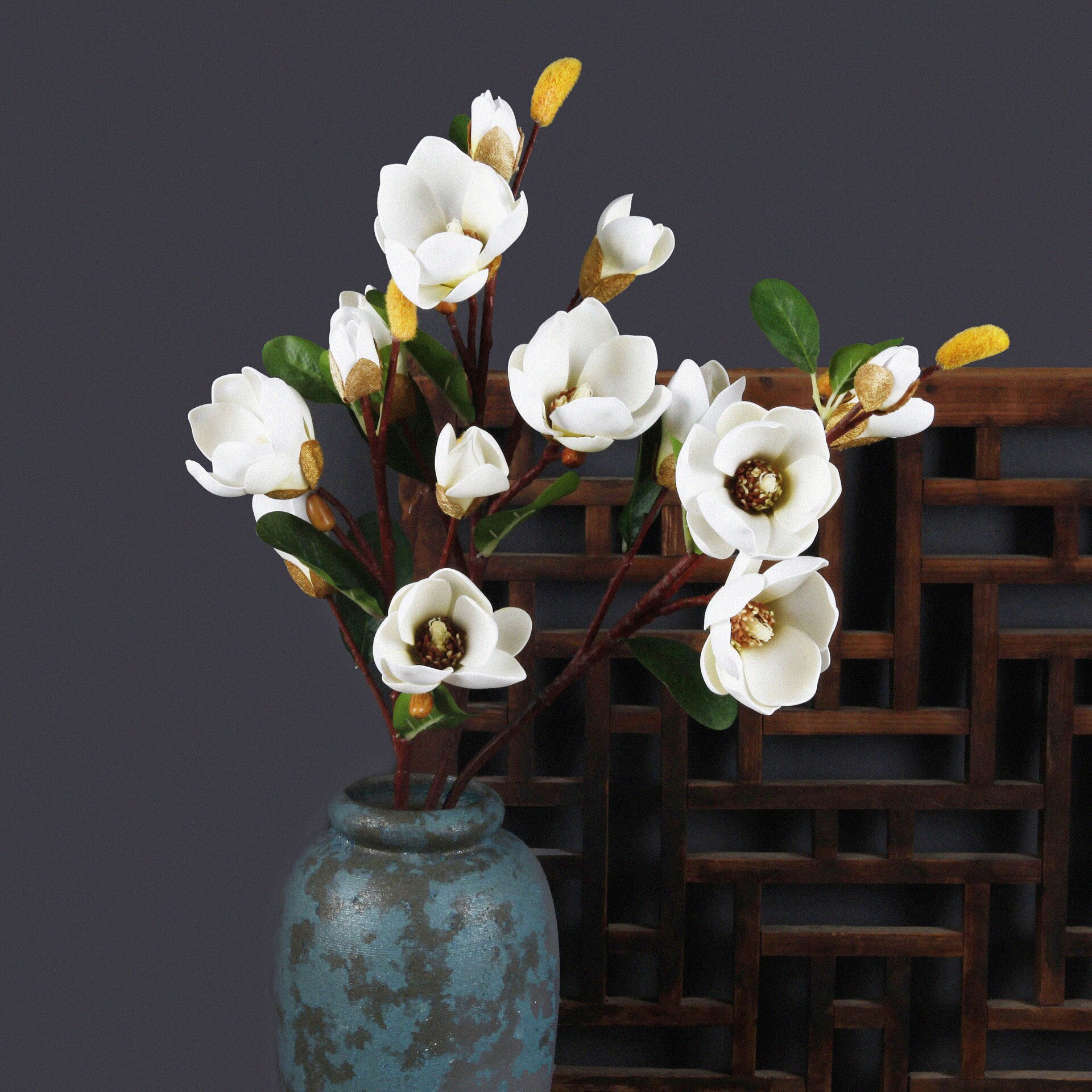 5 magnolia flowers 75CM artificial flowers