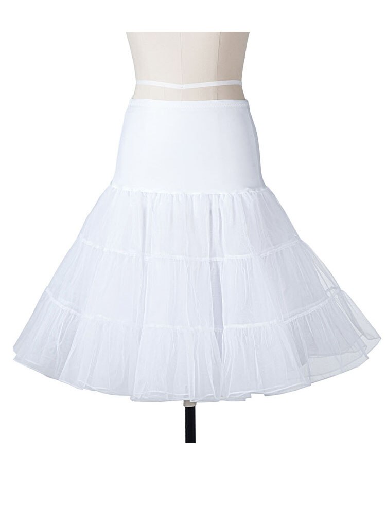 Vestido de verano de de manga corta, Pin Up, Rockabilly: XL / pettiskirt white