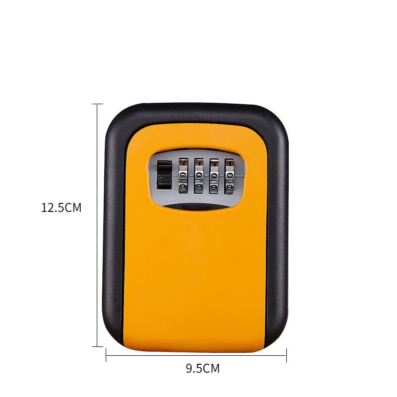 Metal Key Safe Storage Box with 4-Digit Password Lock Home Garage Apartment Spare Keys Hidden Secret Organizer Box: Orange-Black