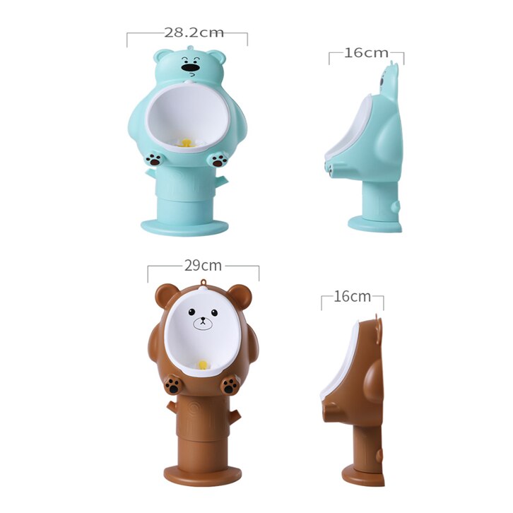 Orinal con gancho de pared de oso de dibujos animados, orinal de bebé de altura ajustable para niño, orinal de entrenamiento para niños, orinal Vertical, orinal, inodoro
