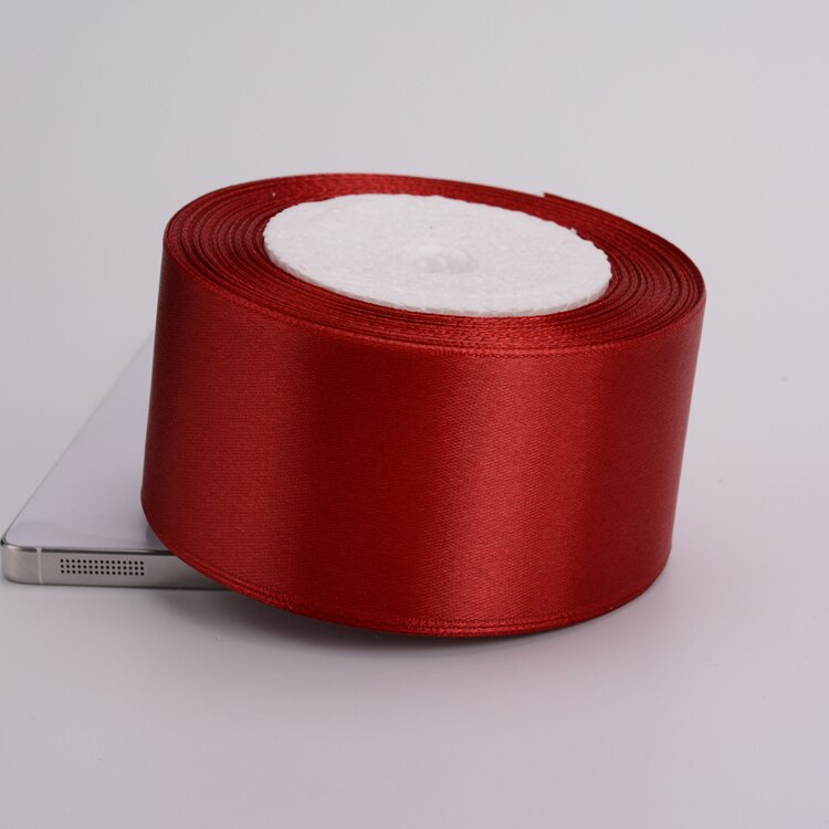 25 Yards 6 Mm-75 Mm Bourgondië Satin Linten Verpakking Materiaal Diy Boog Ambachtelijke Decor Wedding Party Decoratie cadeaupapier Lint: 50mm Burgundy