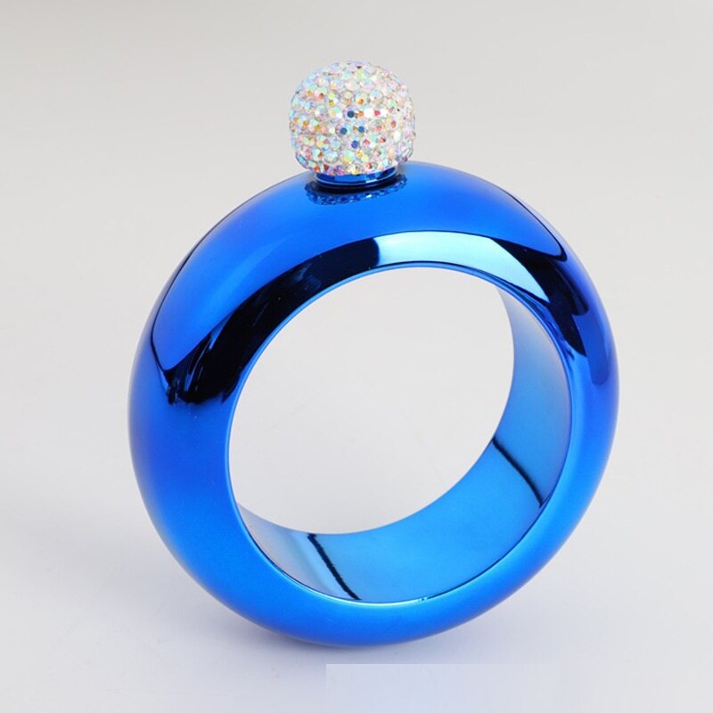 3.5oz armbanden heupfles roestvrij staal alcohol whisky wodka heupfles fles drinkgerei: Blauw