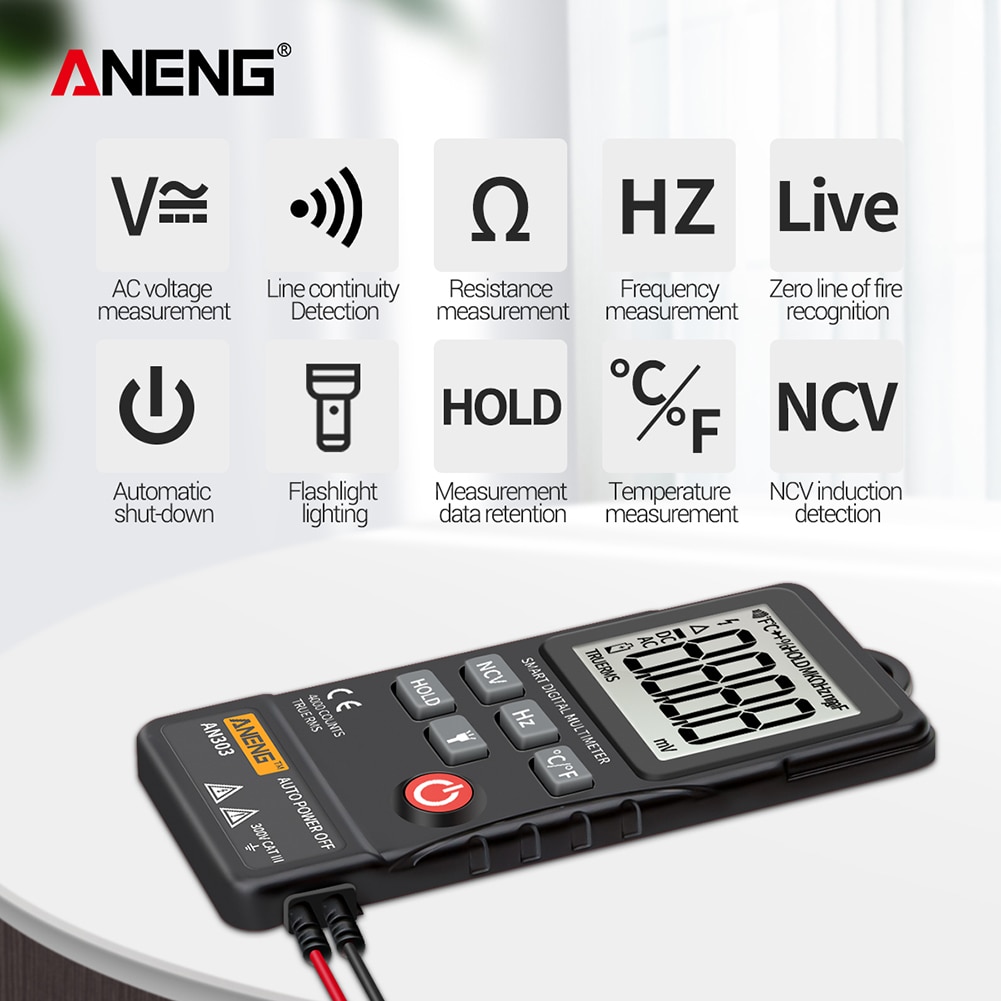 ANENG AC/DC Multimeter LCD Display Voltmeter Ammeter Tester Current Resistance Meter Tester Meter Capacitance Meter