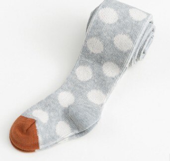 Girls Baby Soft Tights Baby Girl striped Tights Children cute Stocking girls pantyhose wiht dots kids clothing: Gray / L(height 105-115cm)