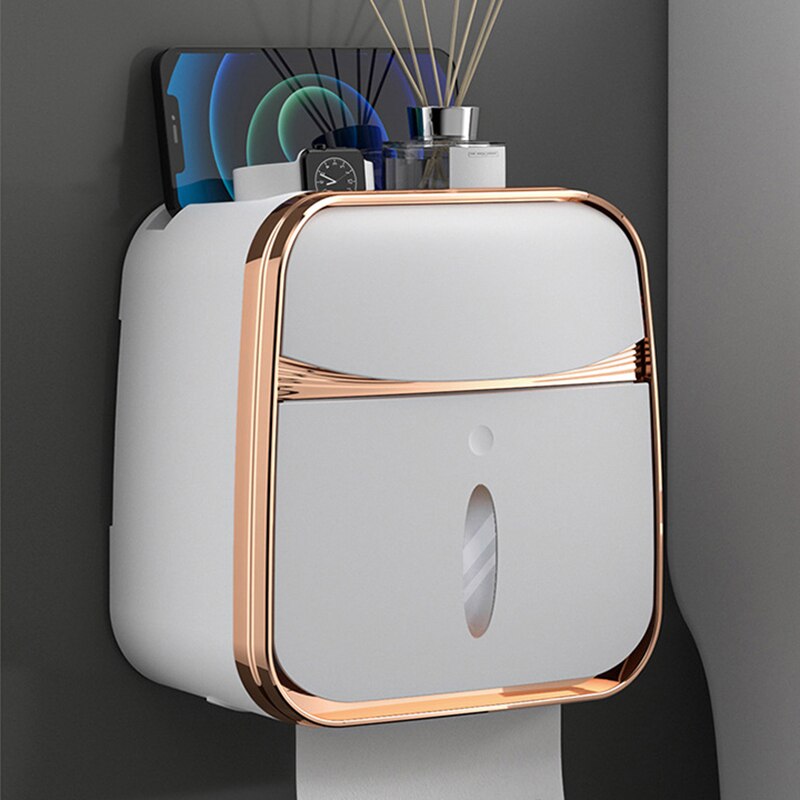 Toilet dispenser paper towels box waterproof toilet paper holder with storage toilet paper storage organizer bathroom organizer