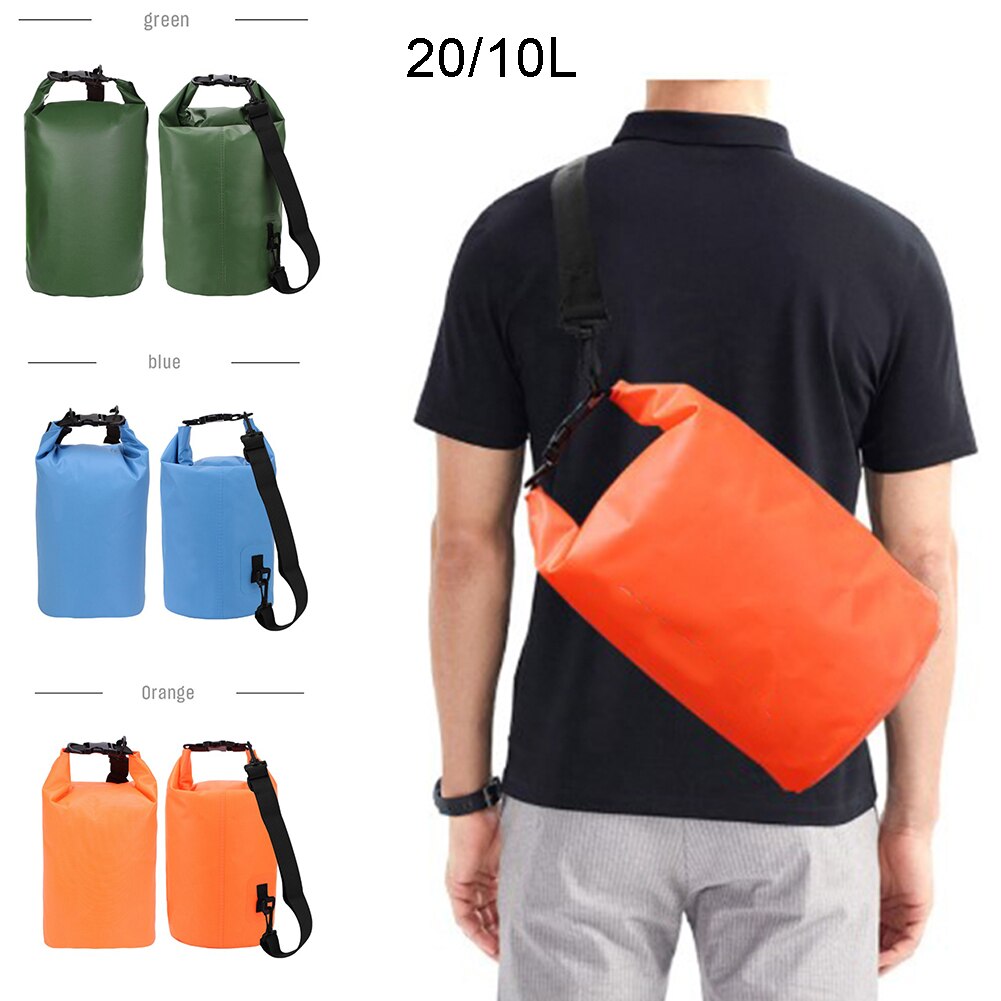 10/20L Waterproof Dry Bag Fishing Swimming Diving Camping Sailing Bag Durable TUP Plastic Storage Bag