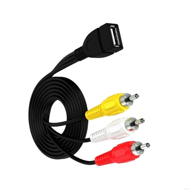 Q6rc usb naaras  to 3 rca uros muunnin videokaapeli videokameroiden sovitin usb  to 3 rca kaapeli tv-boksin jakaja