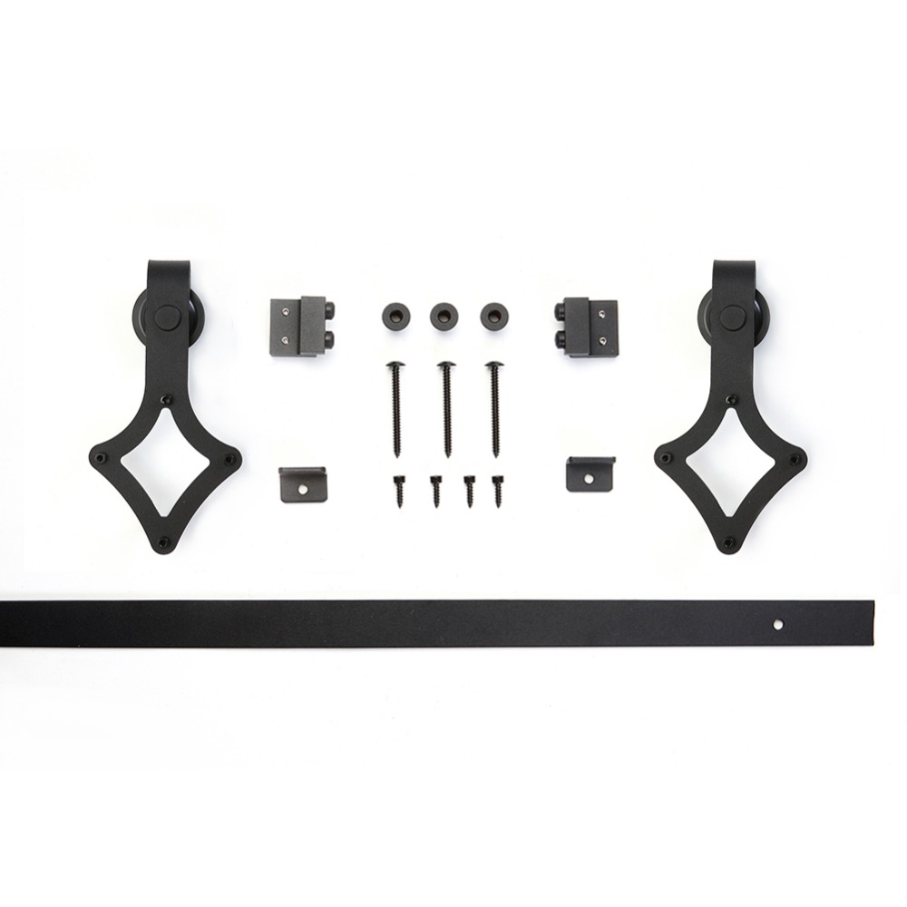 Schuifdeur met Hardware Set 'ORKDAL'van Massief Hout en Glas