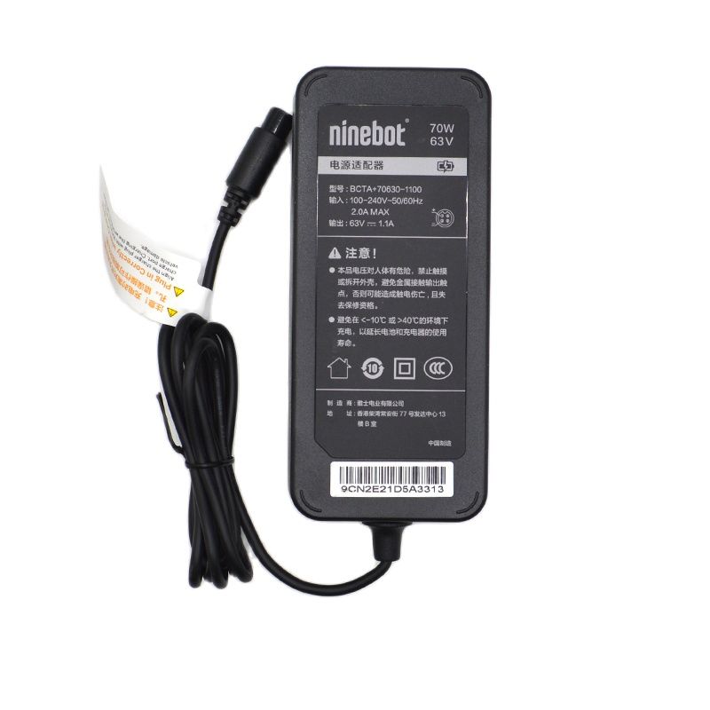Oplader til ninebot mini s pro selvbalancerende scooter 63v 1.1a 70w adapter tilbehør