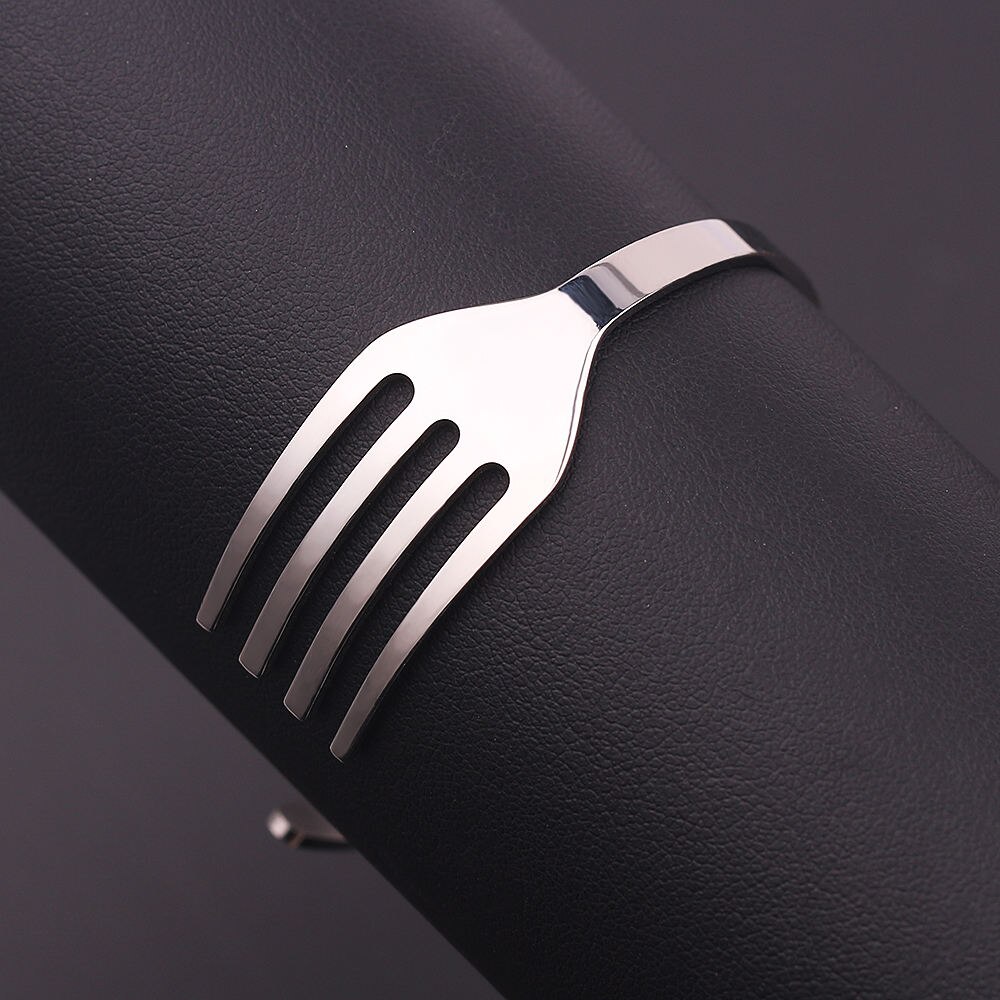 Personality Knives And Forks Stainless Steel Bracelet Opening Adjustable Trendy Men Women Bangle Jewelry