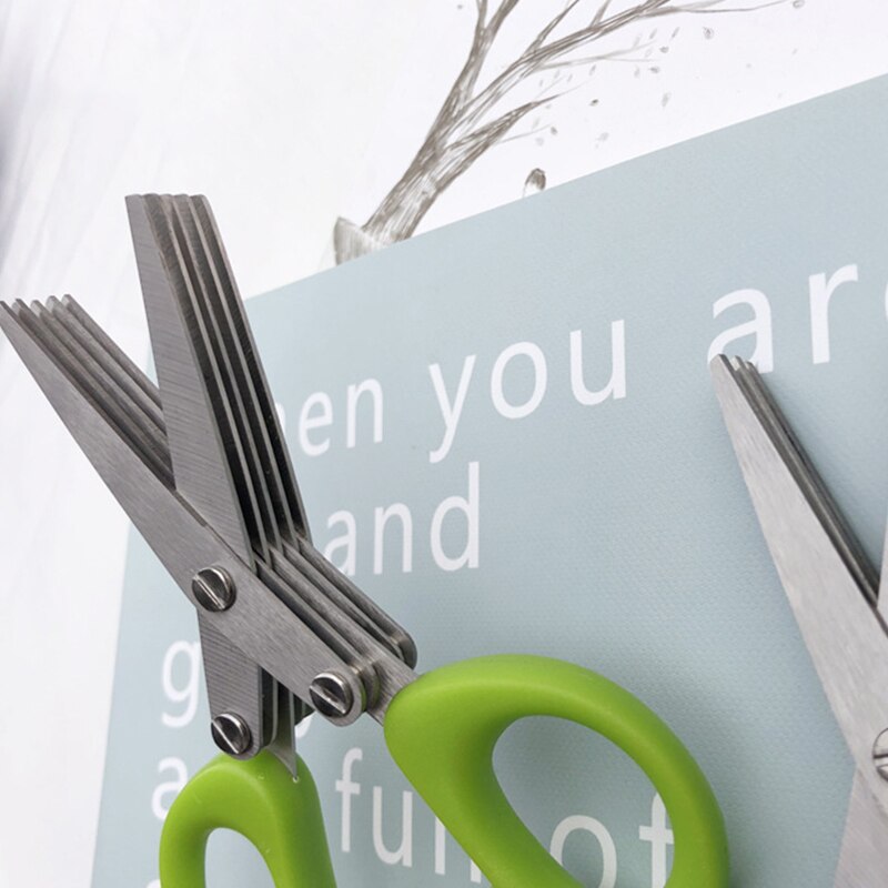 Kitchen Scissor 5 Layers Scissor Shredded Chopped Scallion Cutter Multi-Layer Scissor Cook Scallion Cutter Vegetable Scissor
