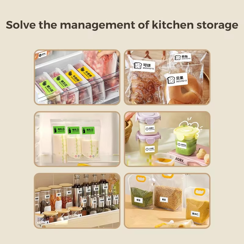 Niimbot B1 B21 Vriezer Label Papier Sticker Rollen Kleurrijk voor Keuken Koelkast Gebruik Bestand tegen lage temperaturen Waterdicht -18 °