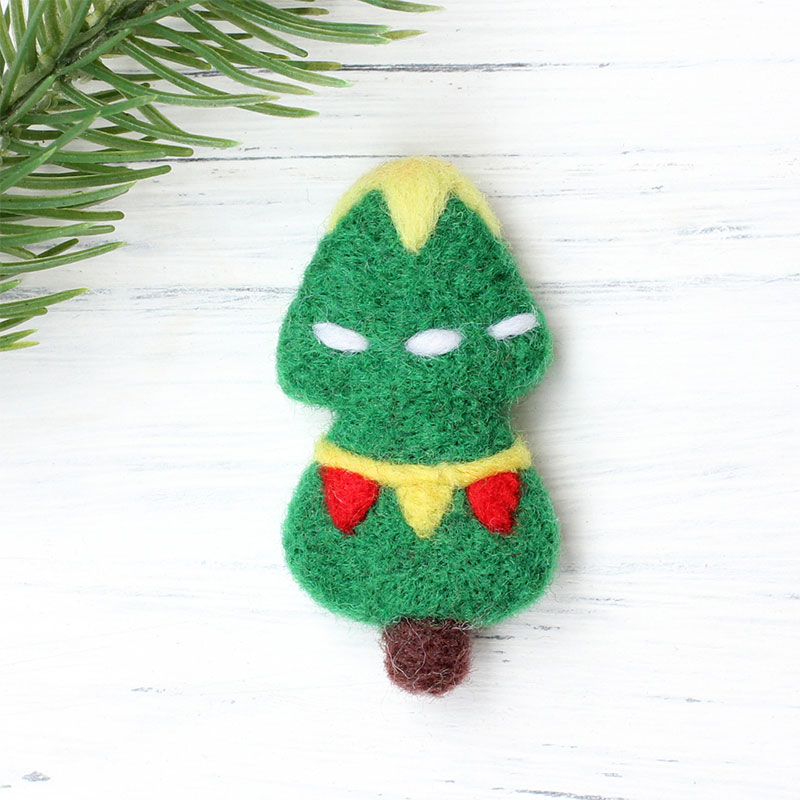 LMDZ-broche de fieltro para manualidades, Kit de fieltro de lana hecho a mano, corona de decoración de Navidad, árbol de Navidad de Santa Claus, 1 ud.: Material Package 7