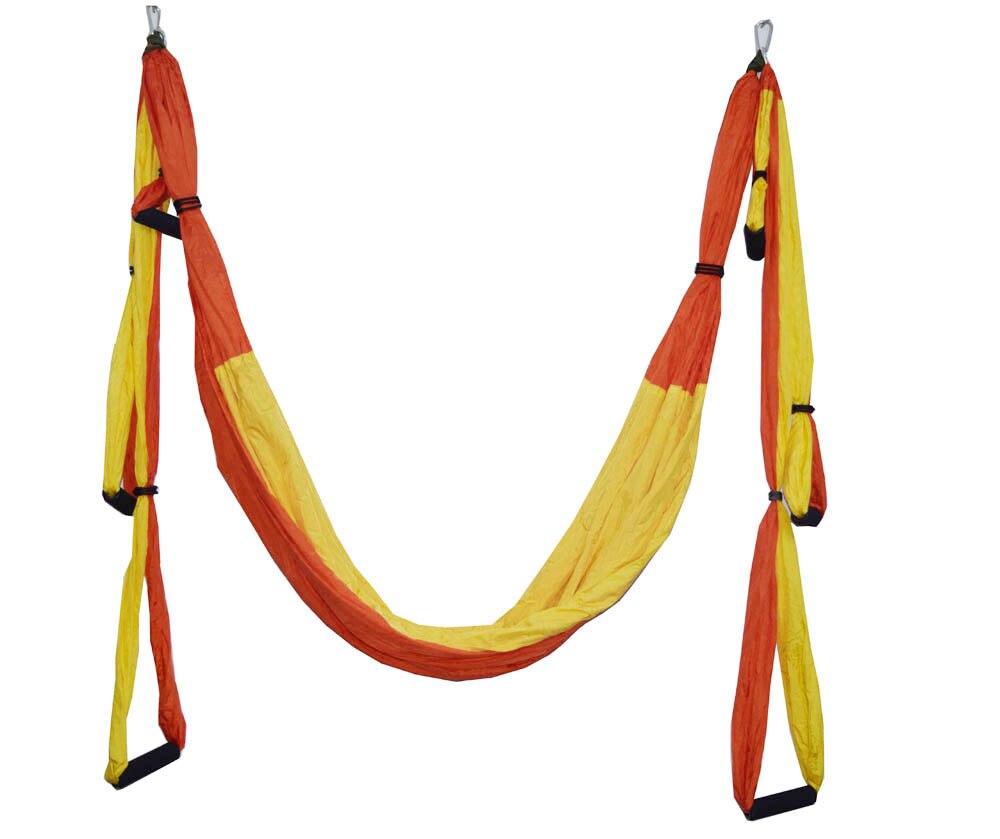 2.5*1.5 M Aerial Yoga Hammock Anti-gravity Inversion Swing OR Yoga Extend Belt + Ceiling Hanging Tray for Home Gym: WHITE