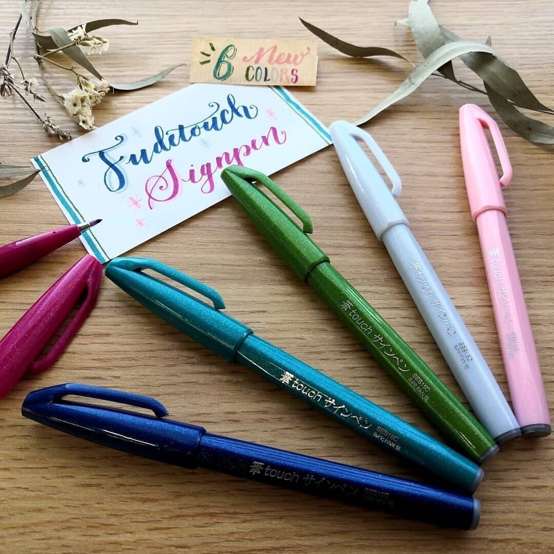 12 farver pentel touch pastel pensel sæt fleksible spids kalligrafi plumones punta pincel tegnetusser maling forsyninger