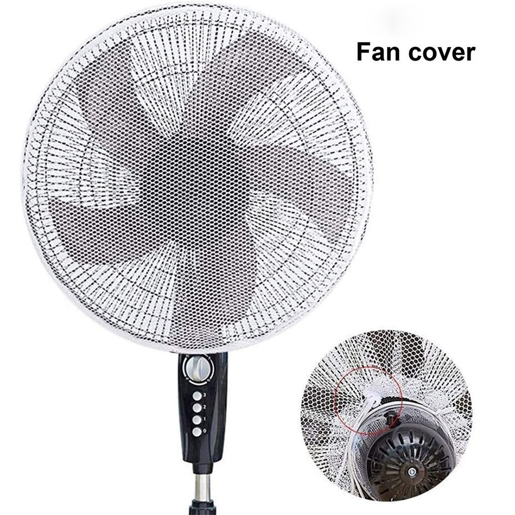 1Pcs Safety Mesh Home Office Supplies Fan Dust Covers Fan Guard Round White Lace Fan Protective Cover Kids Finger Protector #D
