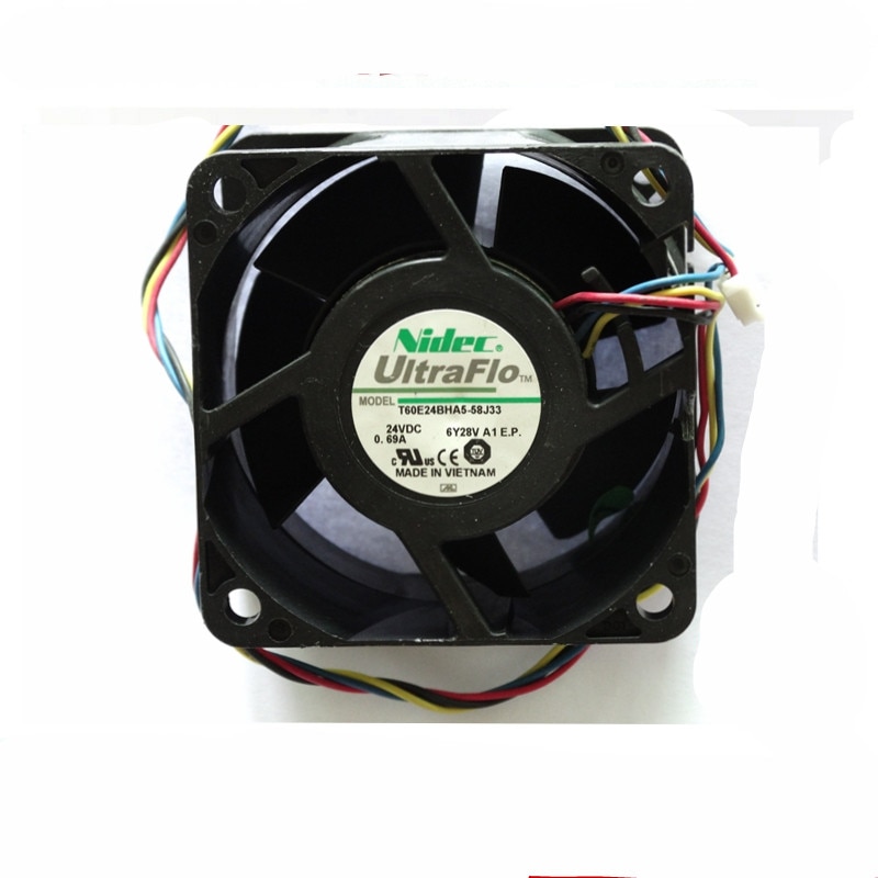 1 stks voor NIDEC T60E24BHA5-58J33 DC 24 v 0.69A 6038 60*60*38mm 2-wire cooling fan