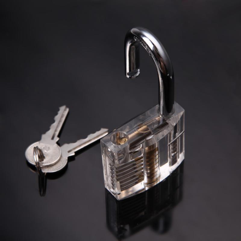 Pick Cutaway Inside View Padlock Lock For Locksmith Practice Training Skill Mini Transparent Locks For Furniture Hardware