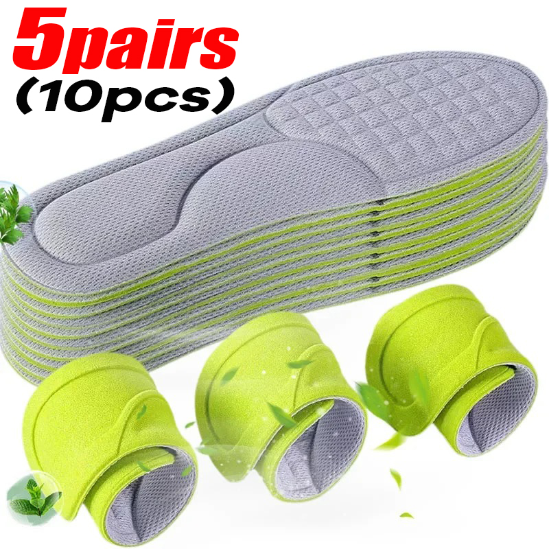 Plantillas ortopédicas de espuma viscoelástica Unisex, plantilla desodorizante, zapatos deportivos, absorbe el sudor, accesorios antibacterianos suaves, 1-5 pares