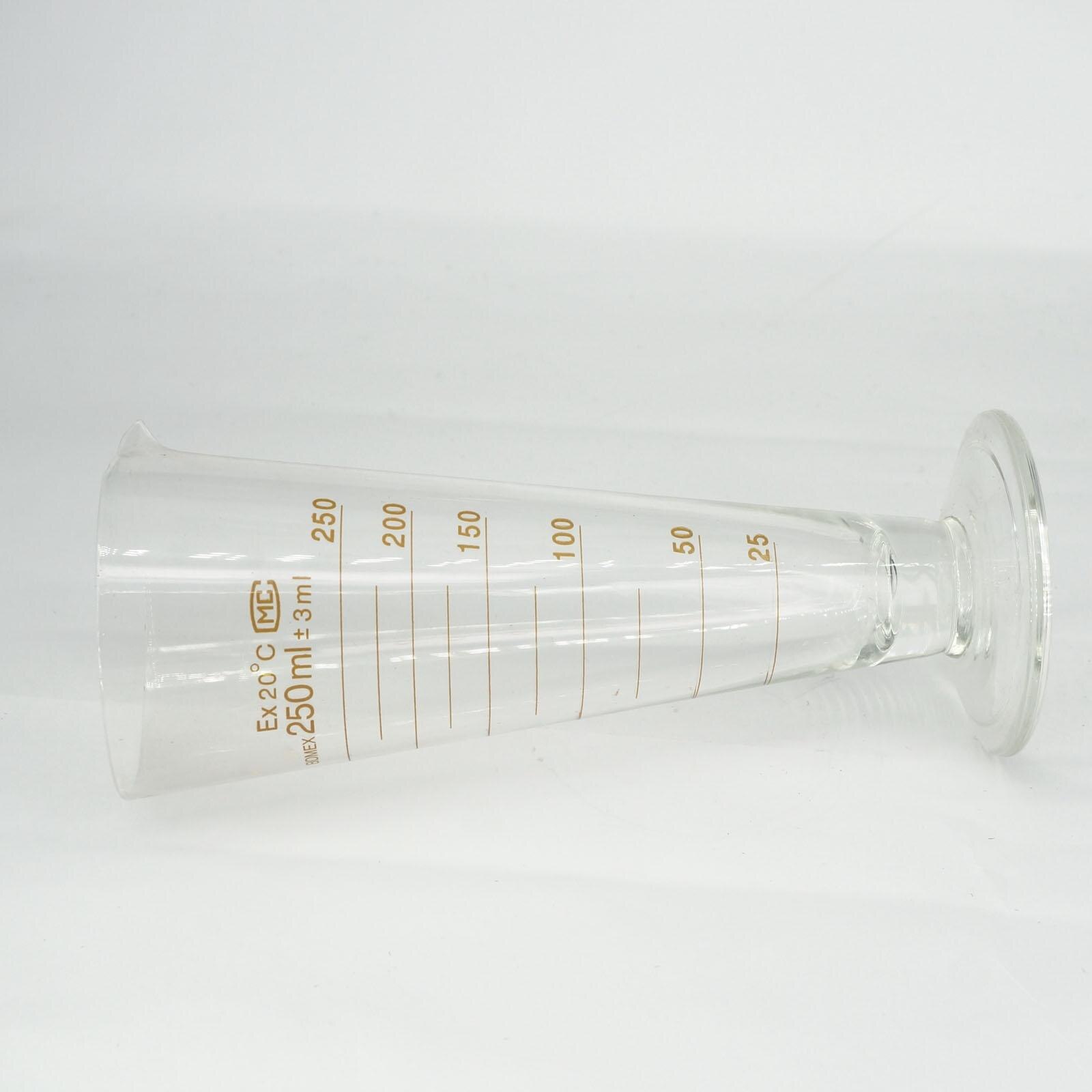 Verre de laboratoire de 250ml, gobelet de mesure conique gradué avec bec, apothicaire