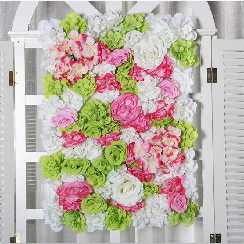 Hoge Dichtheid Bloem Muur 40X60 Cm Zijde Rose Kunstmatige Bloemen Romantische Voor Bruiloft Achtergrond Decoratie 13 Kleur: huaqian11