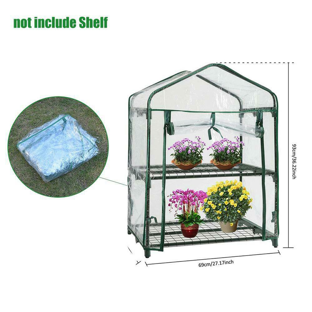 Mini invernadero al aire libre PVC cubierta estanterías para plantas casa verde jardín 69*49*93cm sin soporte duradero y práctico