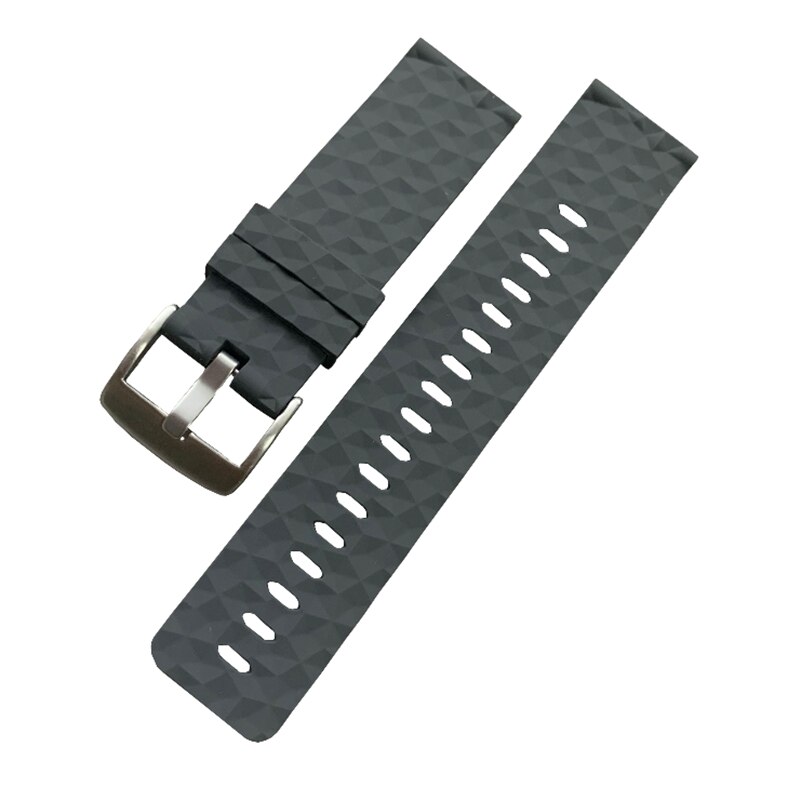 24mm Silicone Rubber Watch Strap For Suunto 9 / Baro Watch Band Suunto 7 Watchband Spartan Watch Band Traverse Strap: gray sliver clasp
