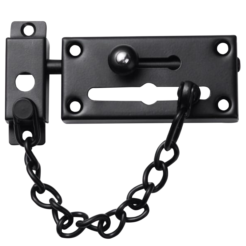 Door Security Guard Chain Alloy Hotel Home Door Window Safety Sliding Bolt Anti-theft Chain Lock Antique Latch Hardware: matt black