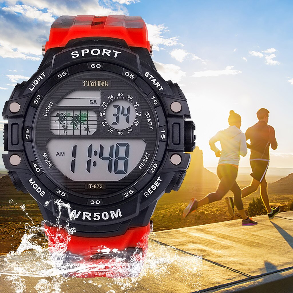 Luxe Sport Waterdichte Digitale Horloge Luxe Heren Digitale Led Horloge Datum Sport Mannen Outdoor Elektronische Mode Horloge Часы