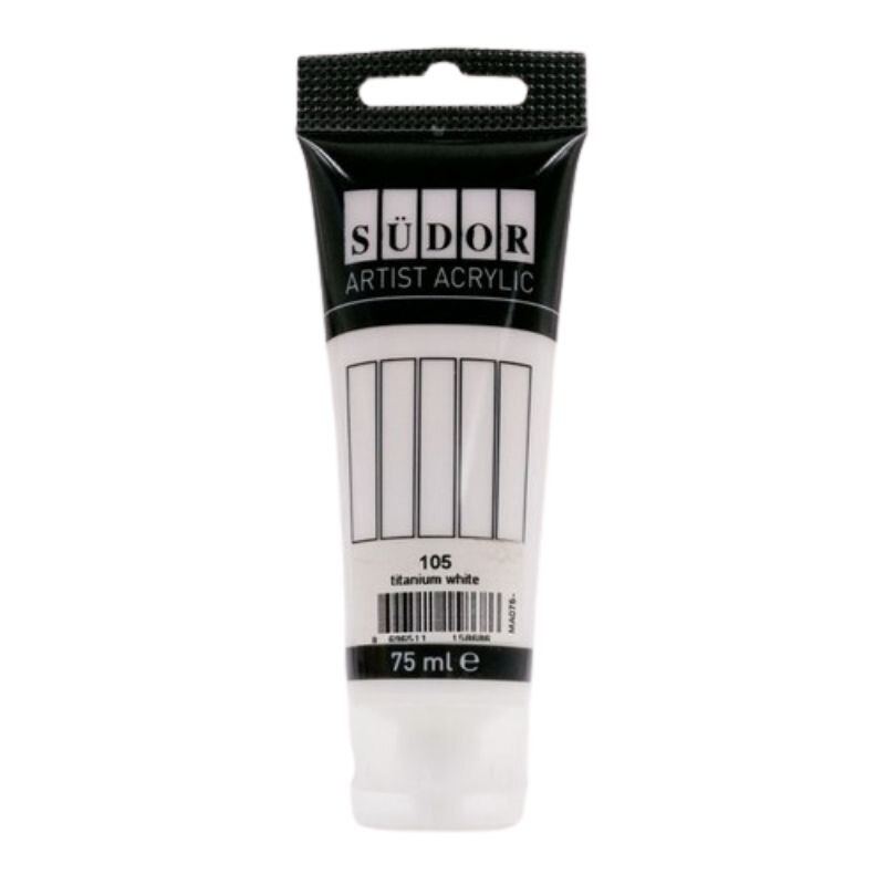 Südor Acrylic Paint Tube Inside 75 ml "Titanium White" color