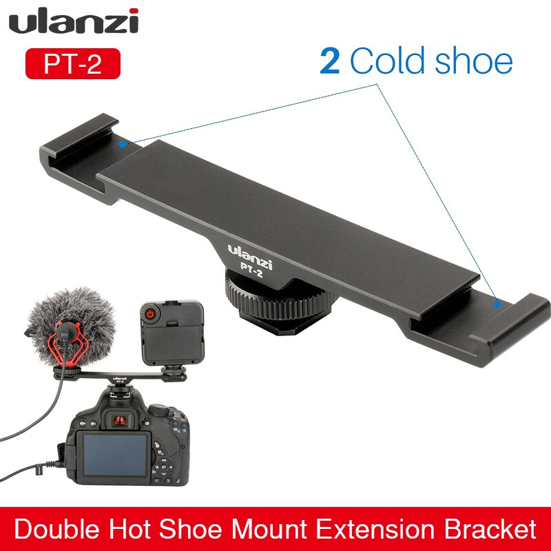 Ulanzi PT-2 Dual Mount Extension Bar with 1/4" Thread for DSLR Camera, Microphone, LED Light