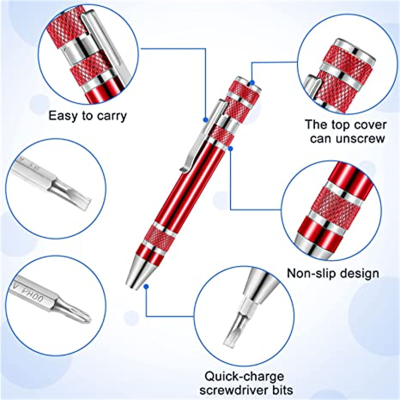 Multifunction 8 In 1 Screwdriver Pen Portable Mini Repair Hand Screwdriver Aluminum Alloy Precision Tools Kit Disassembly Gadget