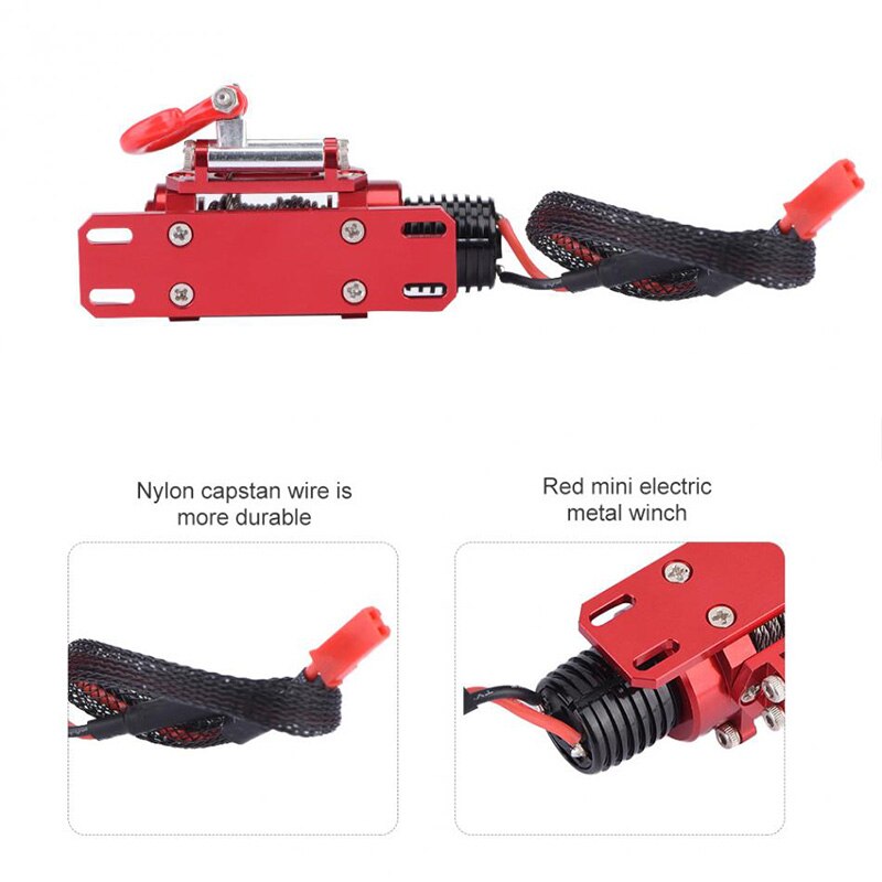 1:10 RC Raupe Klettern Autos Elektrische Metall Winde Nylon Winde für SCX10 D90 D110 TF2 KM2 CNC Bearbeitung RC Zubehör