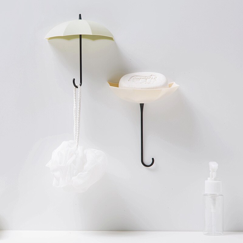 Colgador de pared con forma de paraguas, perchero para colgar artículos pequeños, cocina, baño, almacenamiento, decoración del hogar y la Oficina, 3 unids/lote
