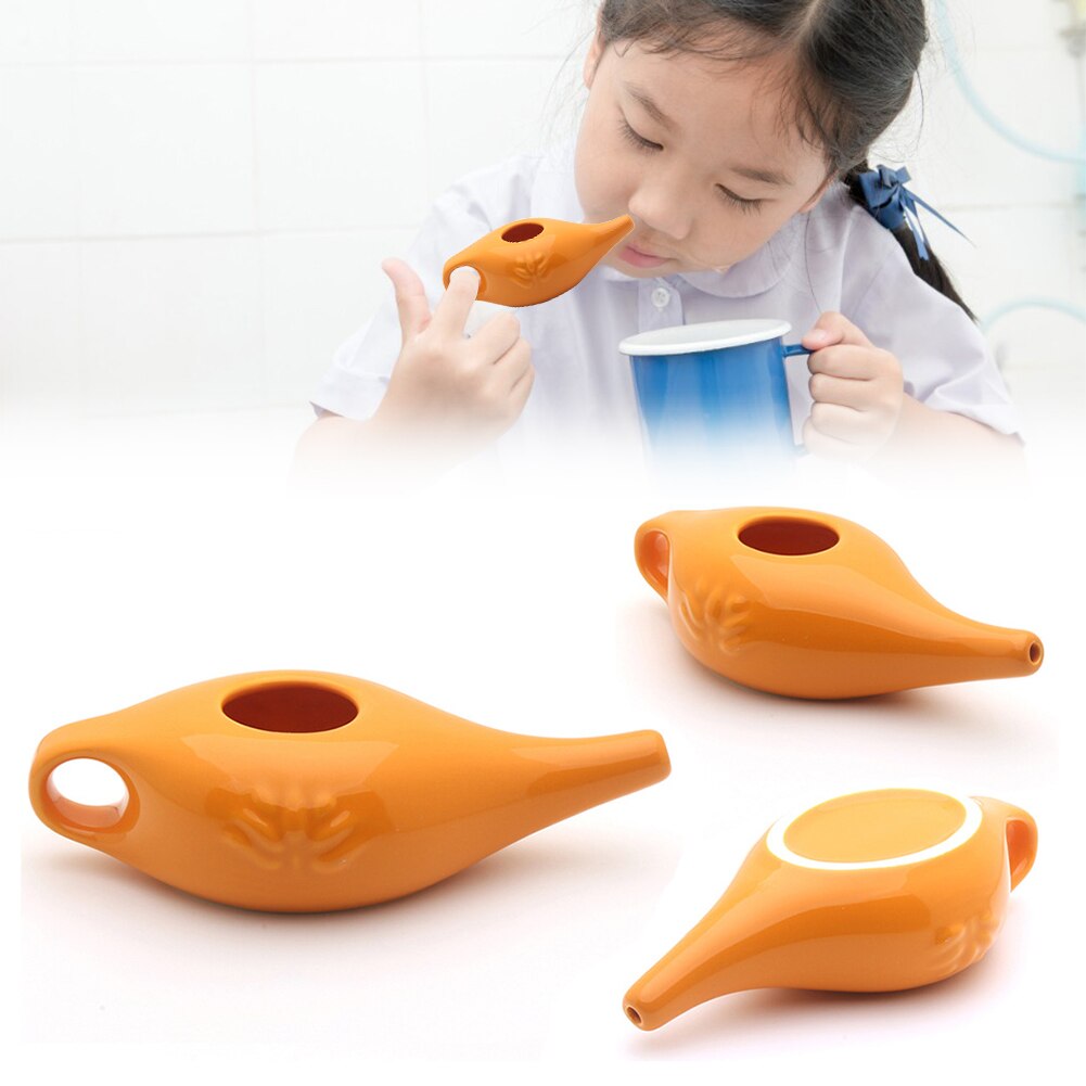 250 Ml Allergy Nose Cleaning Equipment Portable Neti Nose Wash Ceramic Neti Pot Washing Kit For Outdoor Hiking Sinus Rhinitis