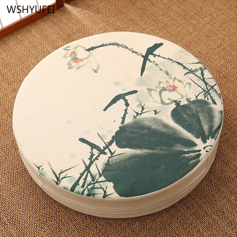 Coussin de méditation en futon chinois, épais, lavable, rond, pour la baie vitrée, le culte, le bouddha, le tatami