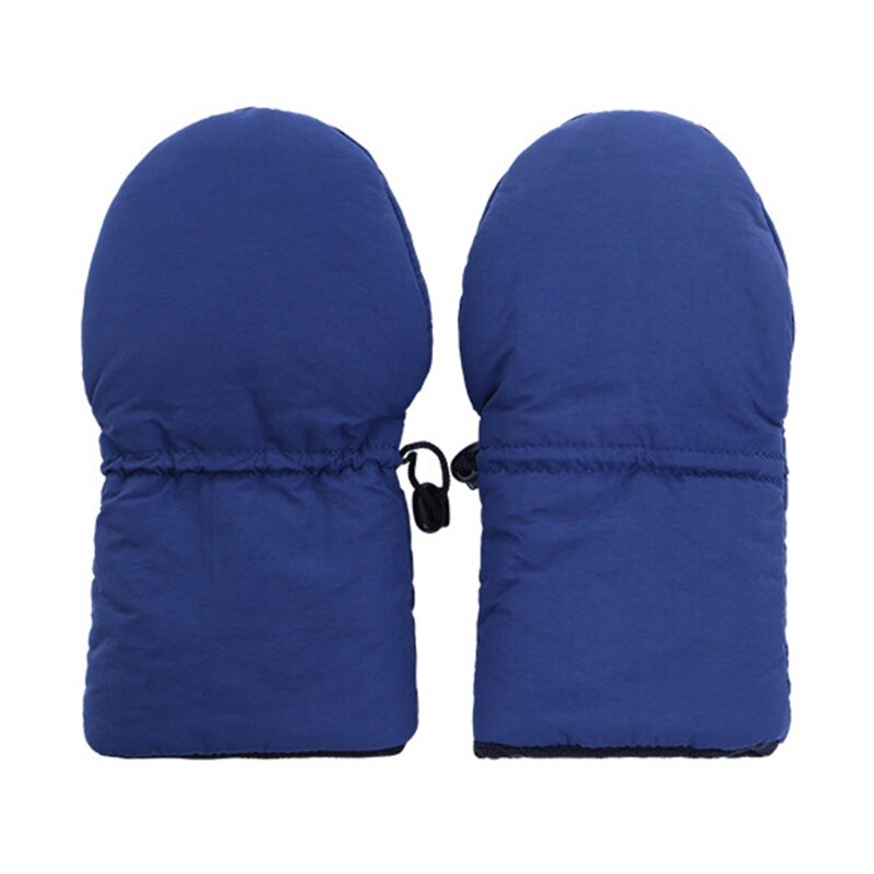 Waterproof Universal Winter Warm Baby Stroller Gloves Fleece Mitten Trolleys Pushchair Pram Carriage Hand Muff Cover: Blue