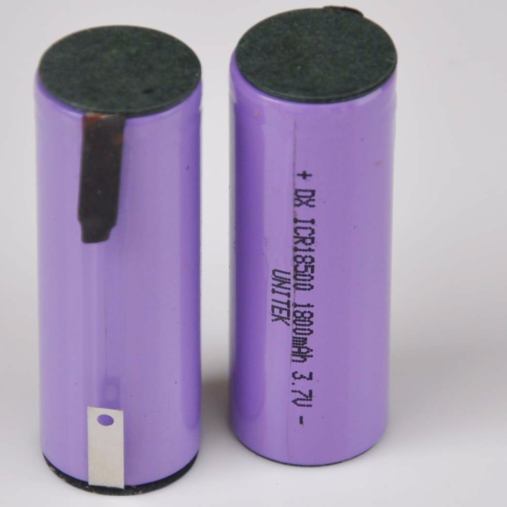 2-5PCS 3.7V 18500 rechargeable lithium ion battery 1800mah li-ion cell with welding pins tabs for speaker torch electirc shaver