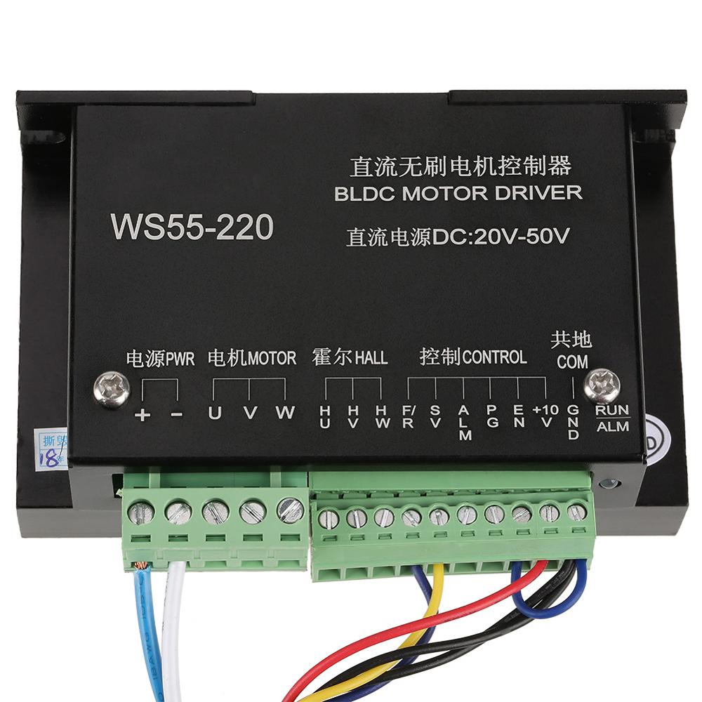 WS55-220 DC Motor Driver DC 48V 500W CNC Brushless Spindle 3 phase BLDC Motor Driver Controller for Electric Power Tools